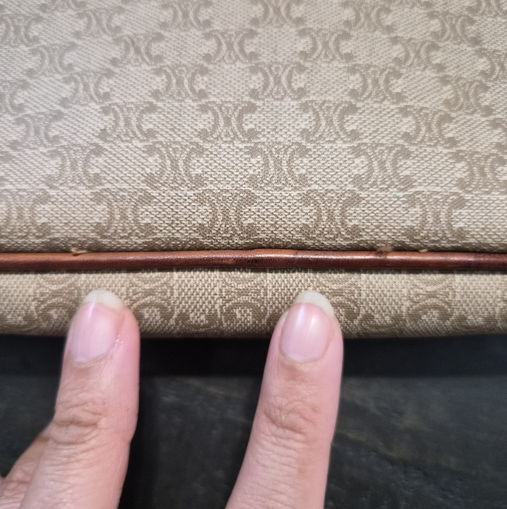 Celine Vintage Macadam Canvas Clutch – Brown Leather Trim - Picture 15 of 16